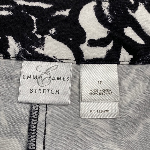 Emma James Stretch Capri Black White Size 10 - Picture 9 of 12